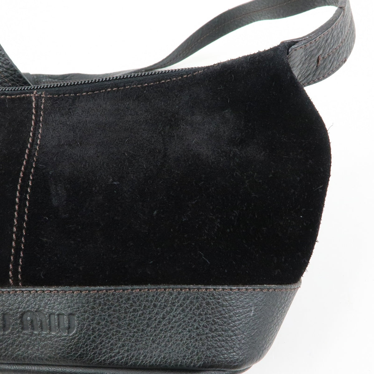 Miu Miu Shoulder Suede, Black, Suede, Shoulder Bag