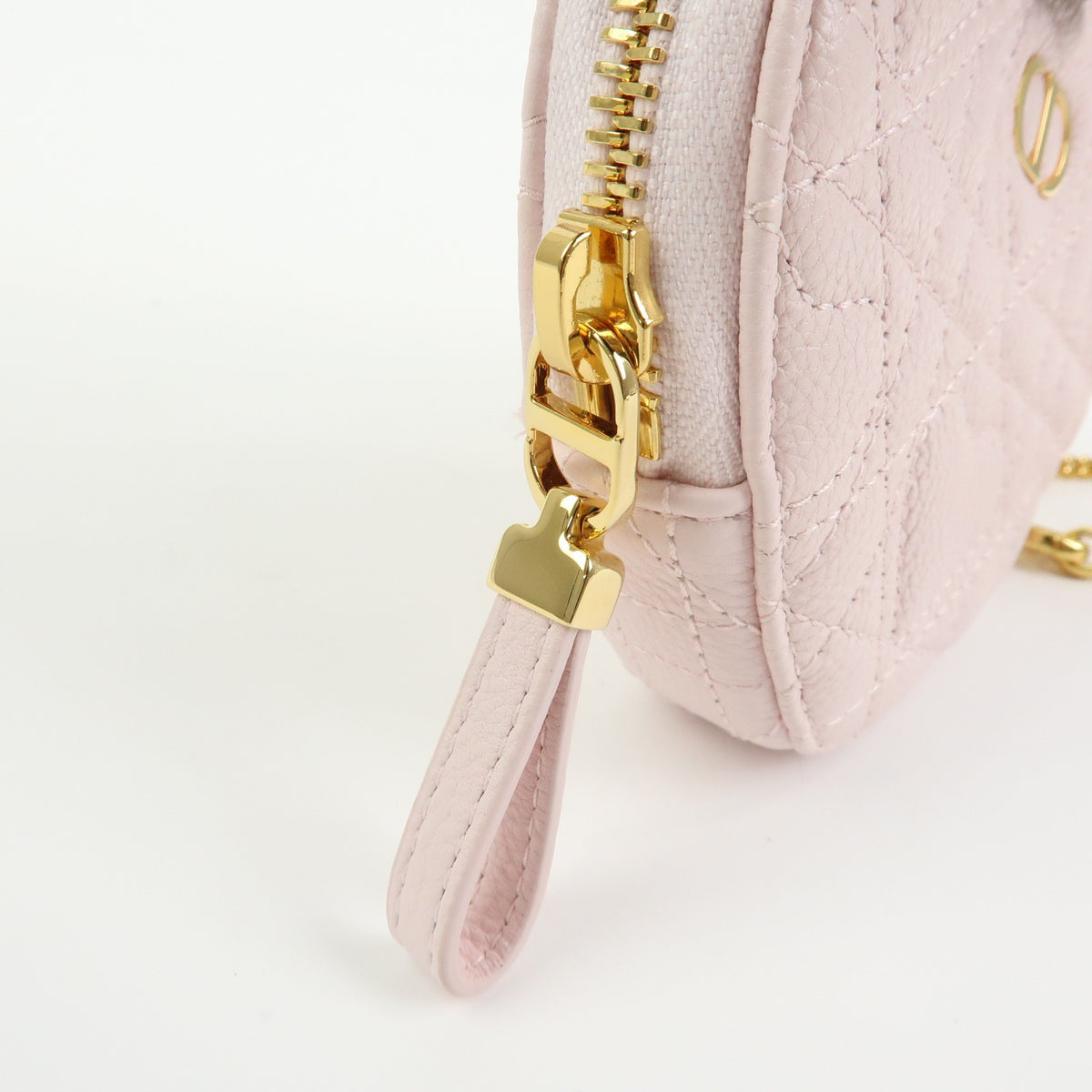 Christian Dior DiorAmour Caro Heart Pouch with Chain Cannage Quilt Calfskin, Pink, Leather, Clutch