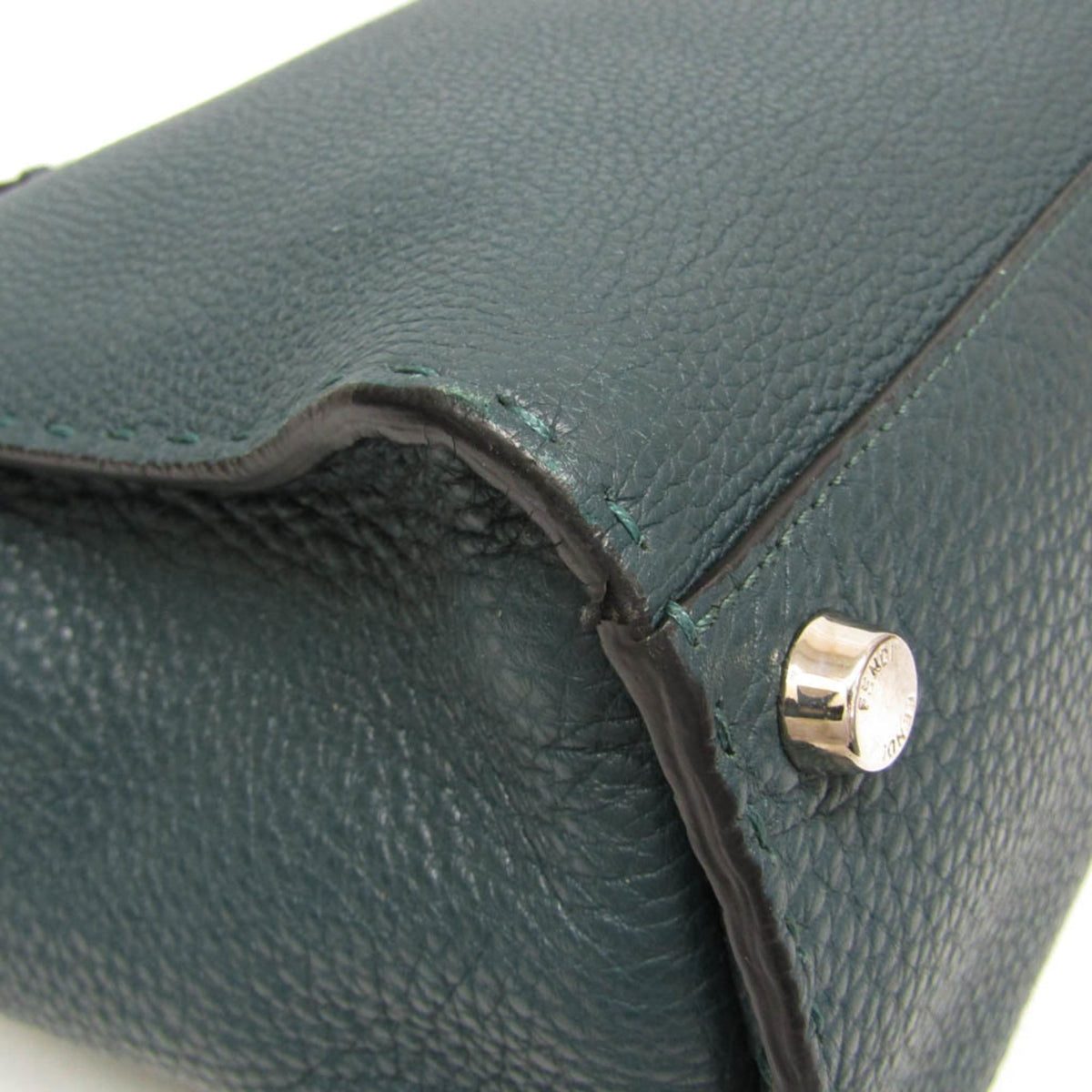 Fendi Monster Selleria Peekaboo Leather, Green, Leather, Handbag