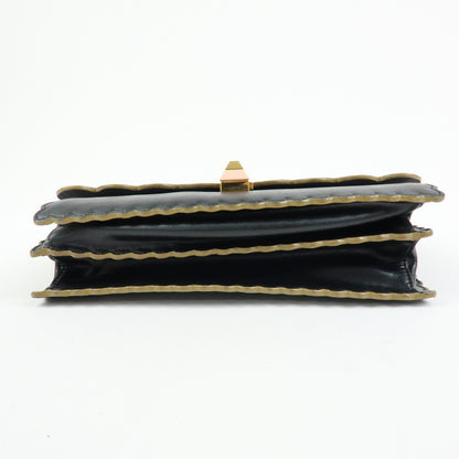 Fendi Kan I Leather, Black, Leather, Shoulder Bag