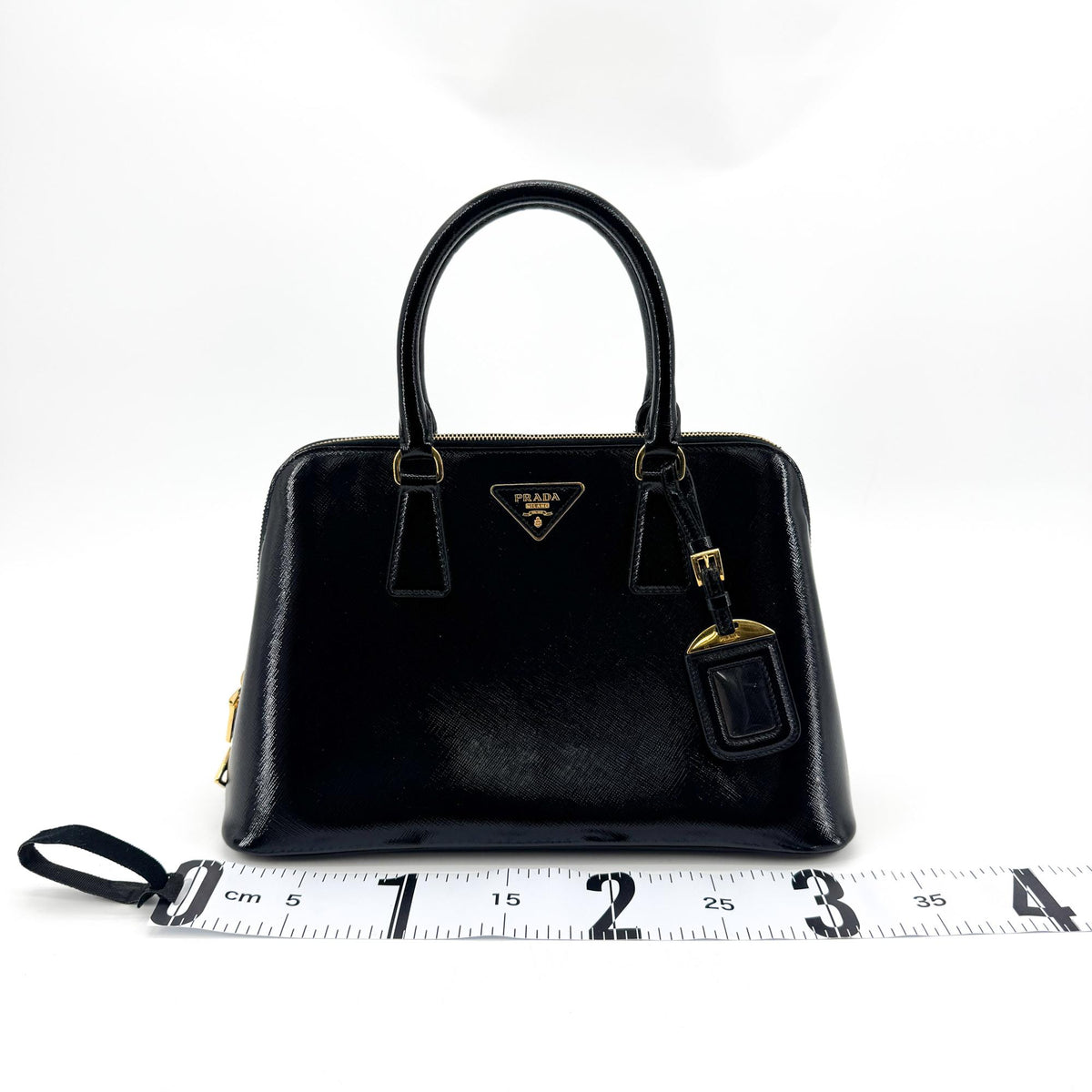 Prada Promenade Vernice Saffiano Leather, Black, Leather, Handbag