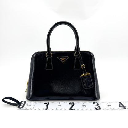 Prada Promenade Vernice Saffiano Leather, Black, Leather, Handbag