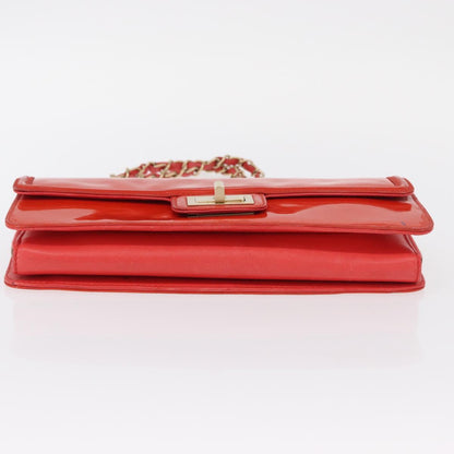 Chanel Chain Flap Shoulder Bag Leather, ORANGE, PATENT_LEATHER, Shoulder bag