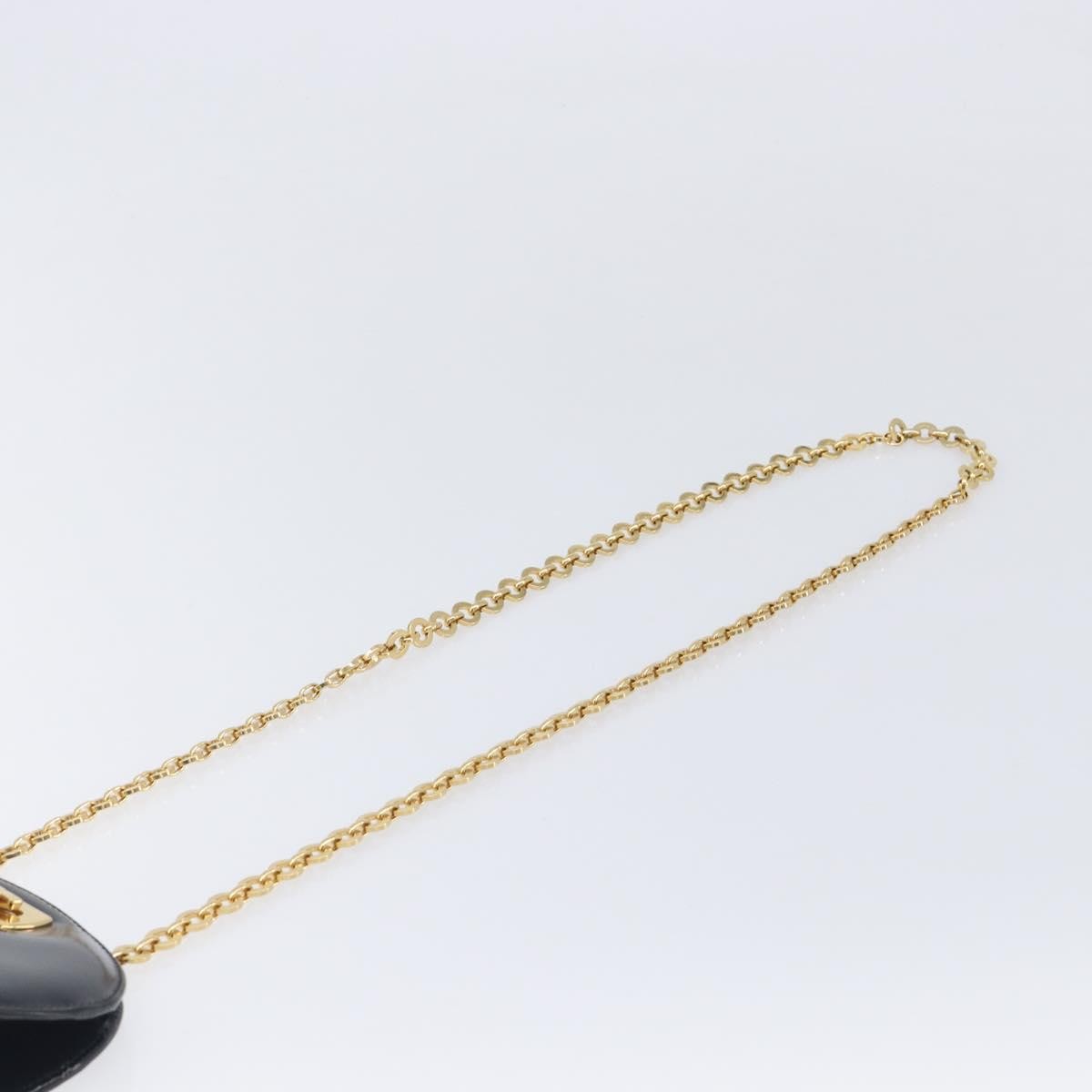 Salvatore Ferragamo Vintage Gancini Chain Patent Leather, Black, Patent Leather, Shoulder Bag