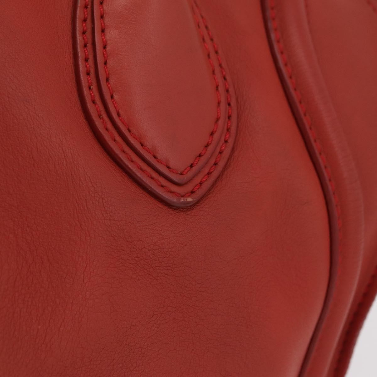 Celine Luggage Suede, Red, Leather, Handbag