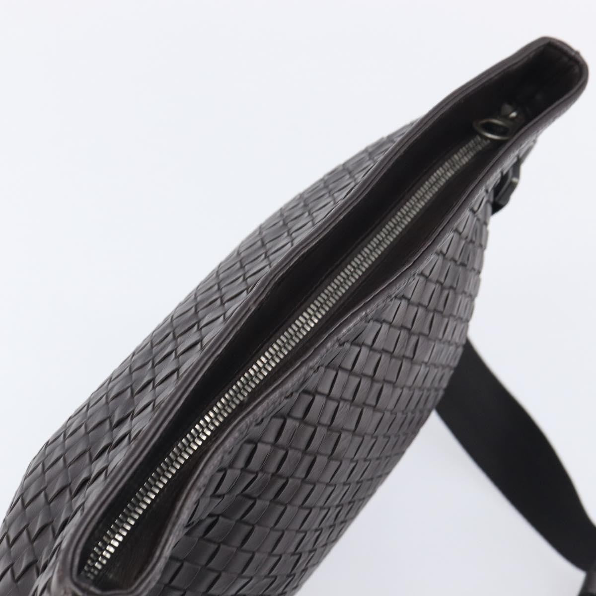 Bottega Veneta Flat Messenger Intrecciato Nappa, Black, Leather, Handbag