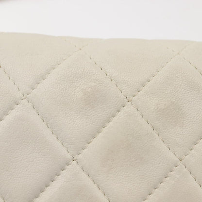 Chanel Full Flap Wallet on Chain Quilted Lambskin, White, Leather, Clutch