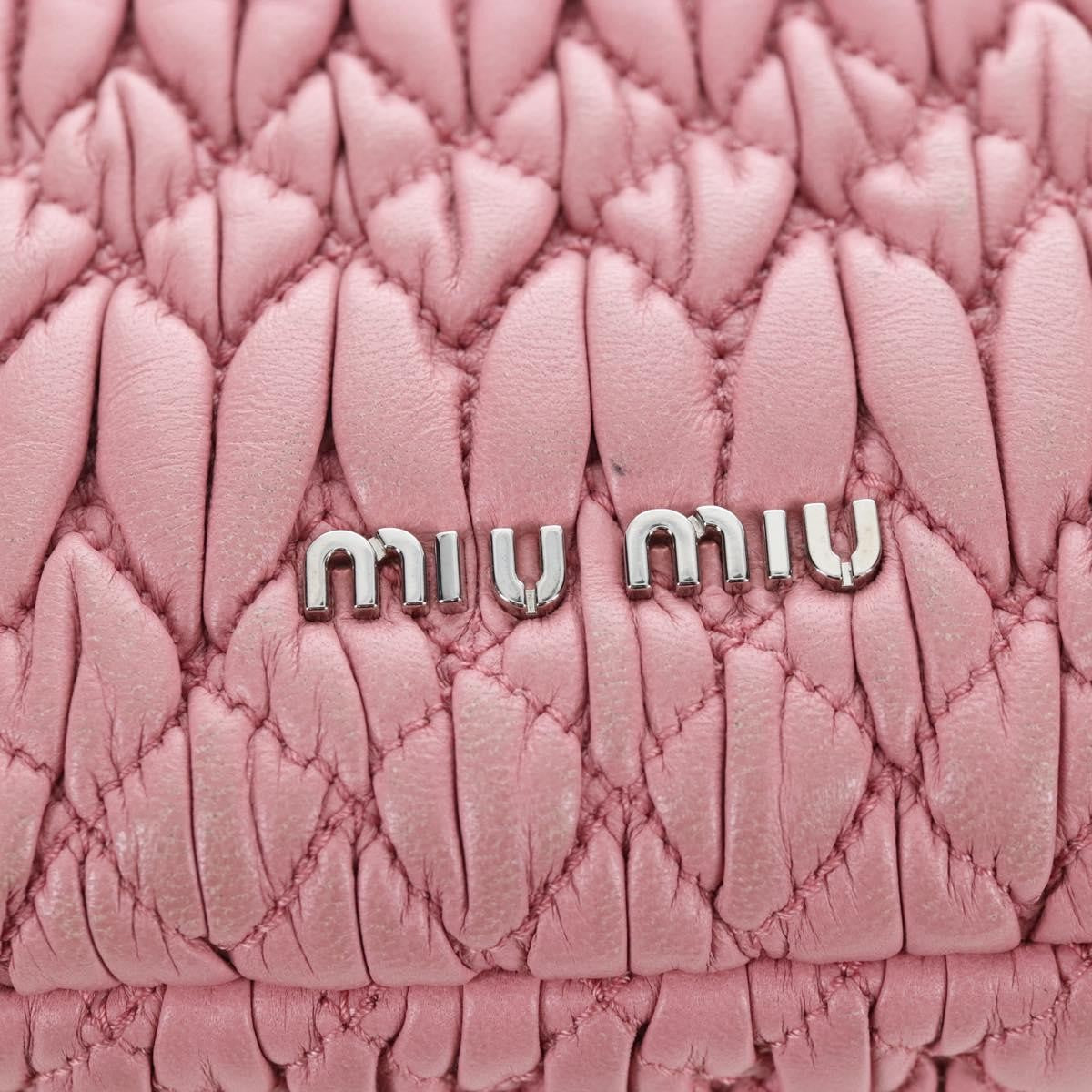 Miu Miu Crystal Convertible Top Handle Matelasse Leather, Pink, Leather, Handbag