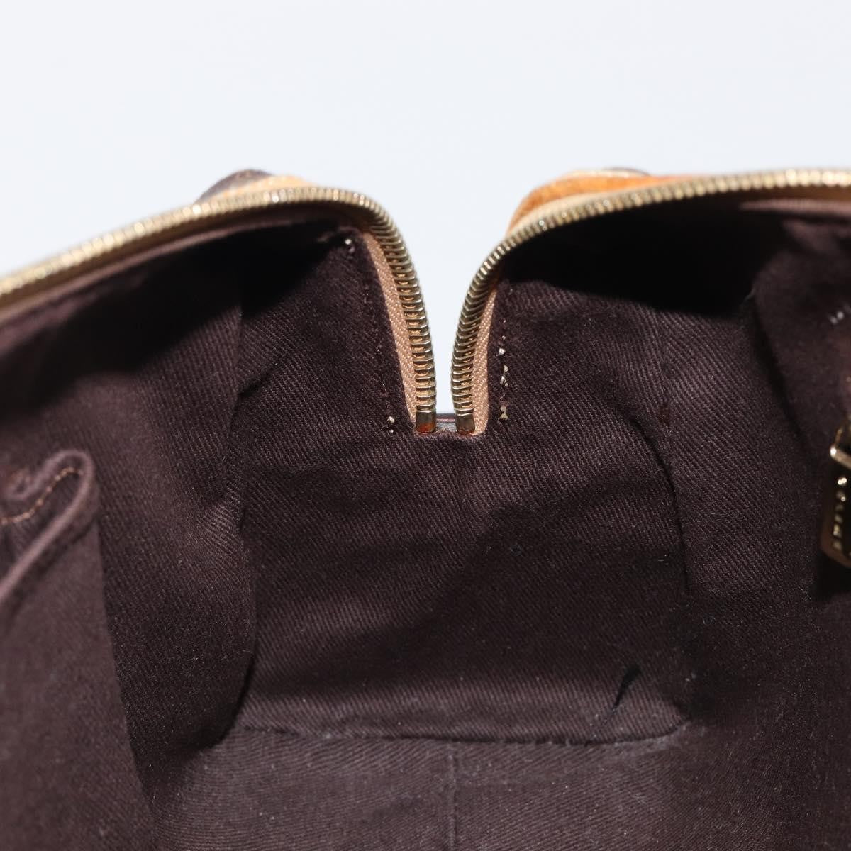 Celine Vintage Shoulder Bag Macadam Canvas & Leather, Brown, PVC, Shoulder Bag