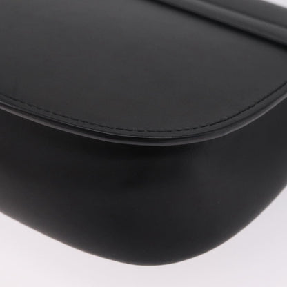 Saint Laurent Kaia Leather with Brogue Detail, Black, Leather, Shoulder Bag