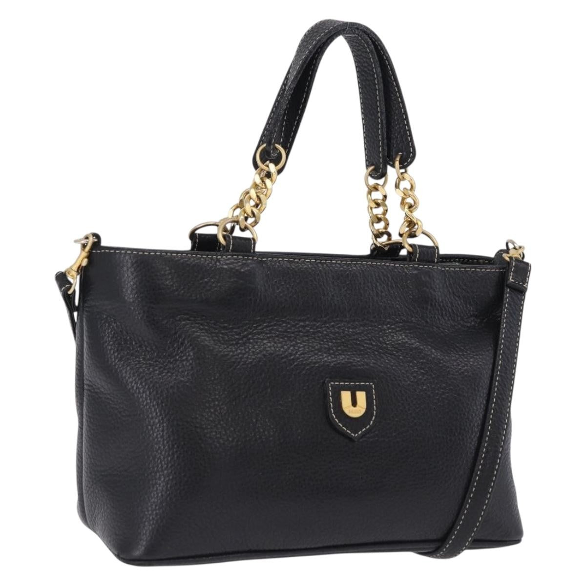 Bally Vintage Leather, Black, Leather, Tote Bag