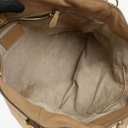 Prada Convertible Shopper Soft Calf, Brown, Leather, Tote Bag