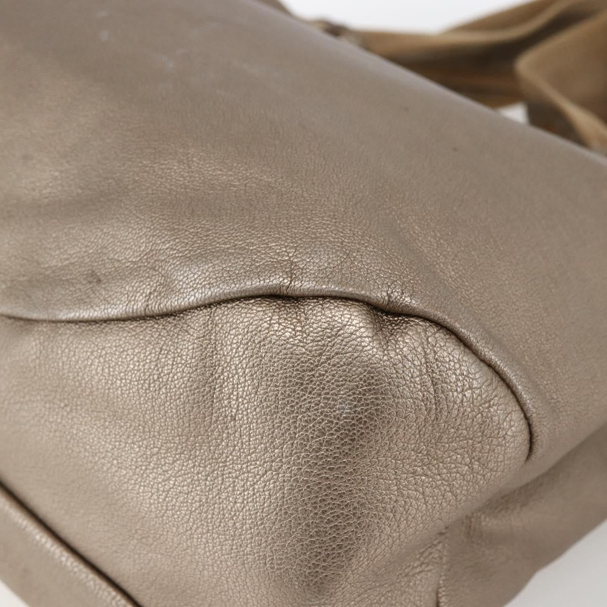 Salvatore Ferragamo Vala Leather, Gold, Leather, Handbag