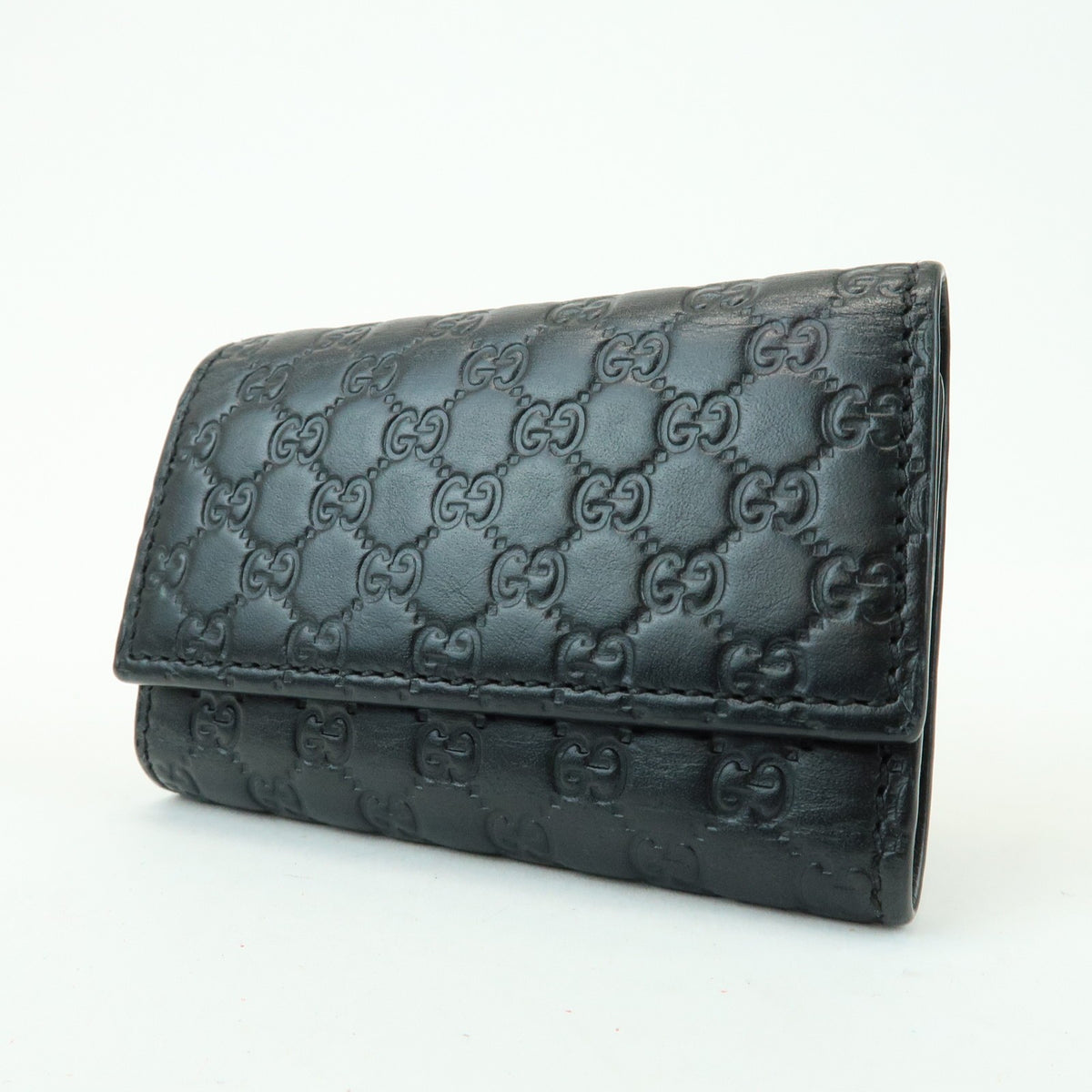 Gucci Flap Card Case Guccissima Leather, Black, Leather, Card Holder