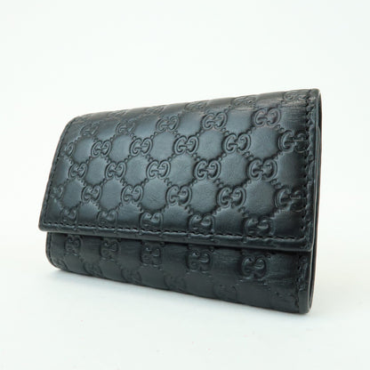Gucci Flap Card Case Guccissima Leather, Black, Leather, Card Holder