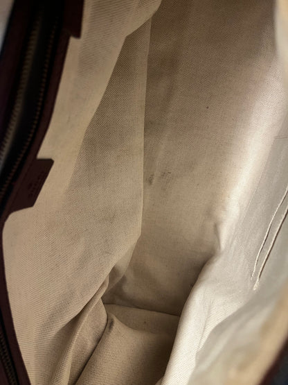 Gucci Zip Weekender GG Canvas and leather, Burgundy, Suede, Travel Bag