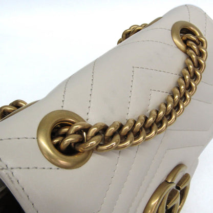 Gucci GG Marmont Square Flap Matelasse Leather, White, Leather, Shoulder Bag