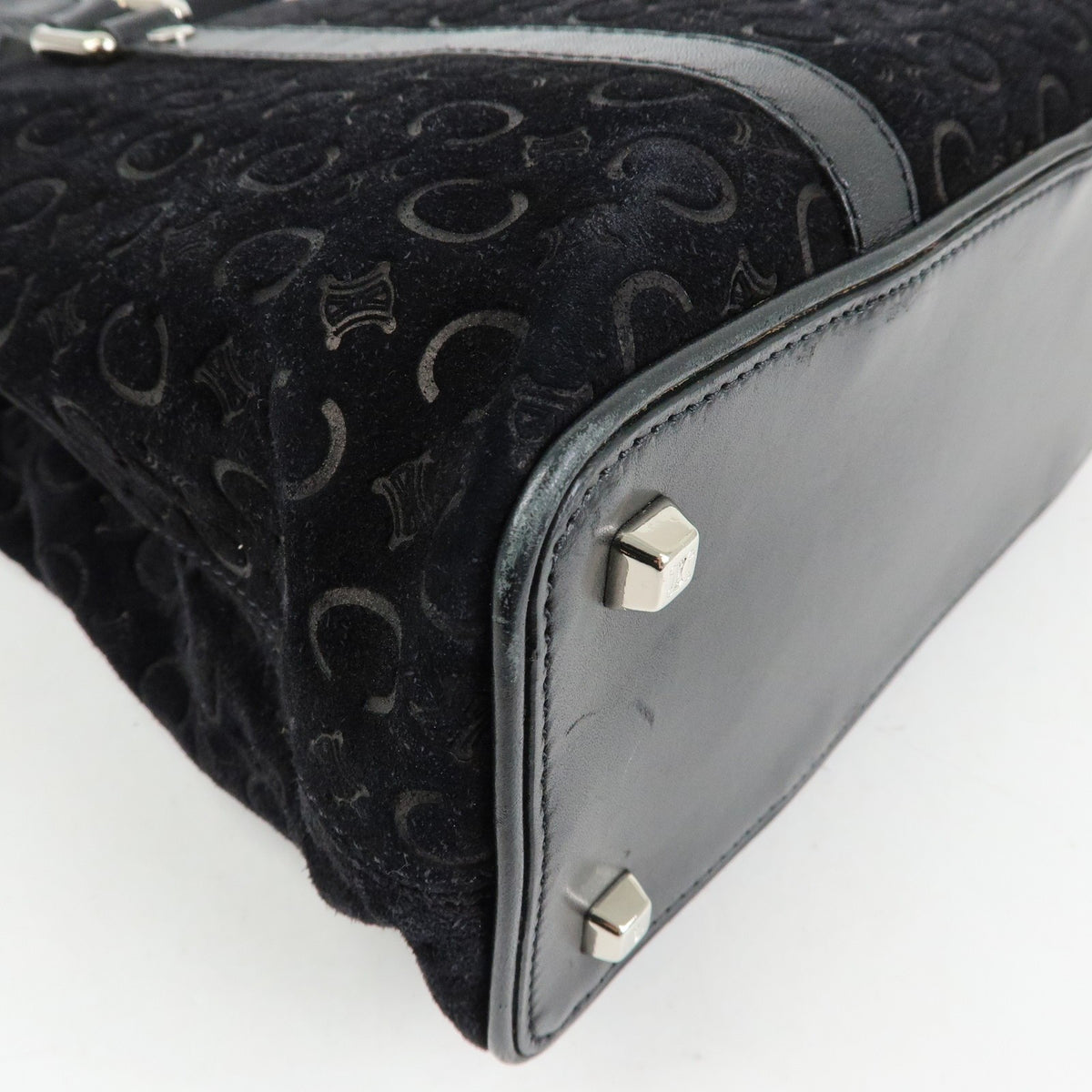 Celine C Macadam Tote PVC leather/ Macadam canvas, Black, Suede, Shoulder Bag
