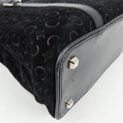 Celine C Macadam Tote PVC leather/ Macadam canvas, Black, Suede, Shoulder Bag