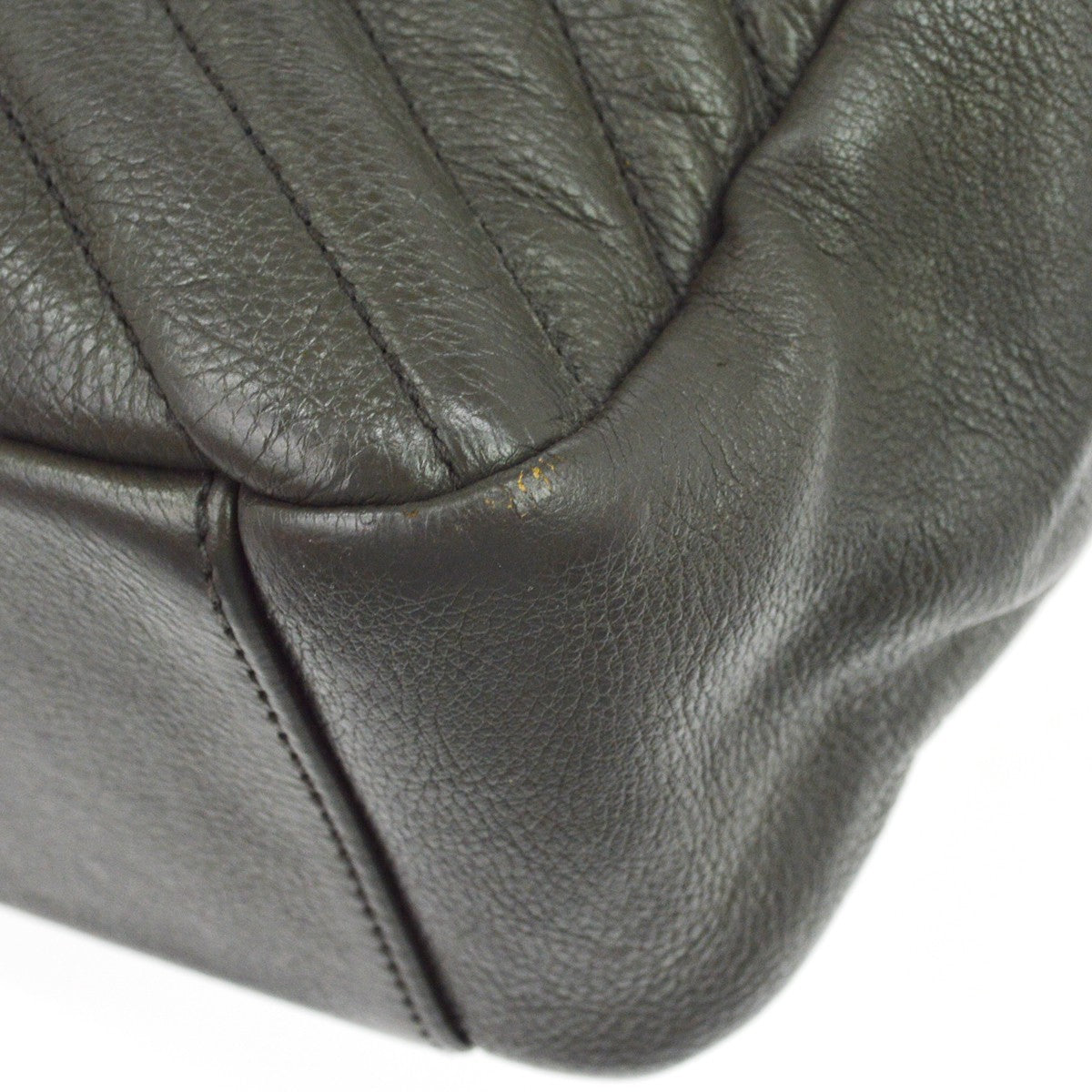 Saint Laurent Classic Monogram College Matelasse Chevron Leather, Gray, Leather, Handbag