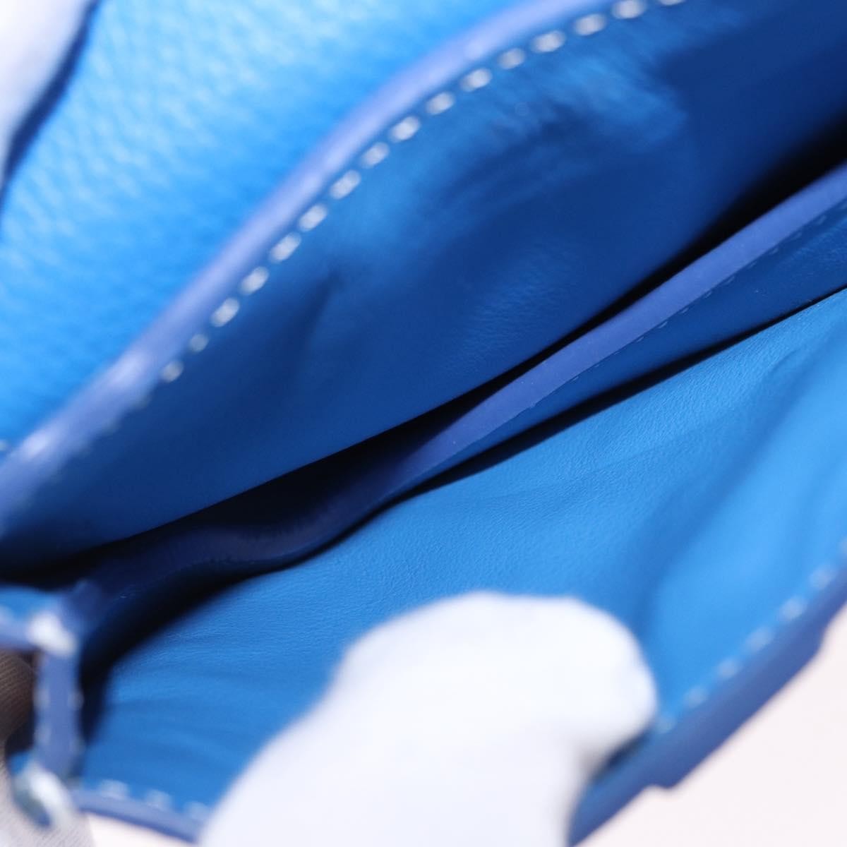 Christian Dior Saddle Wristlet Clutch Leather, Blue, Leather, Clutch