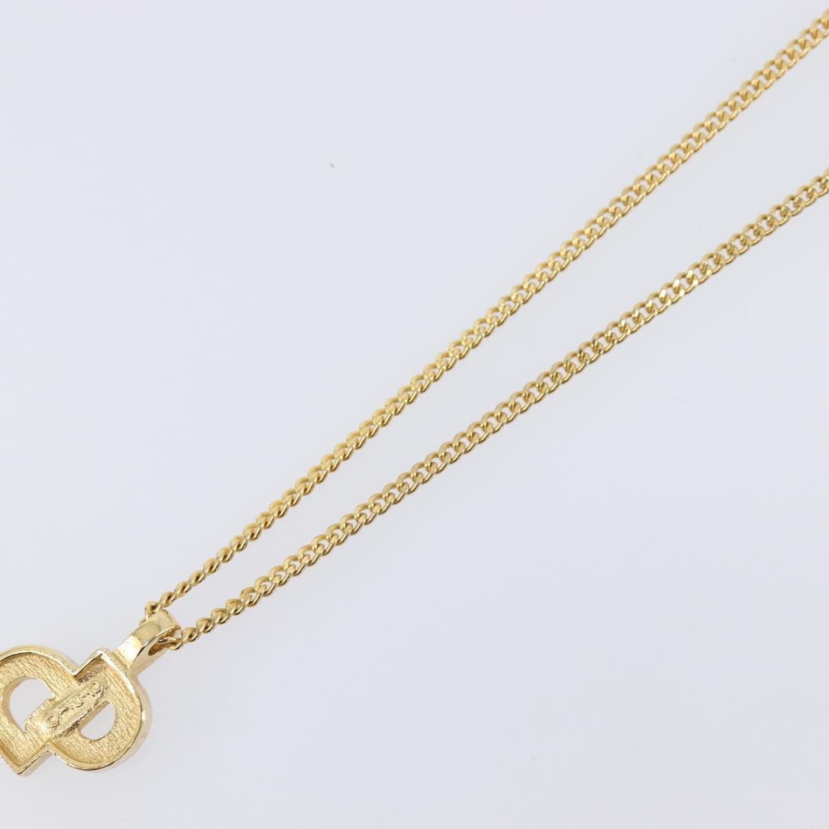 Christian Dior CD Pendant Metal, Gold, Metal, Necklace