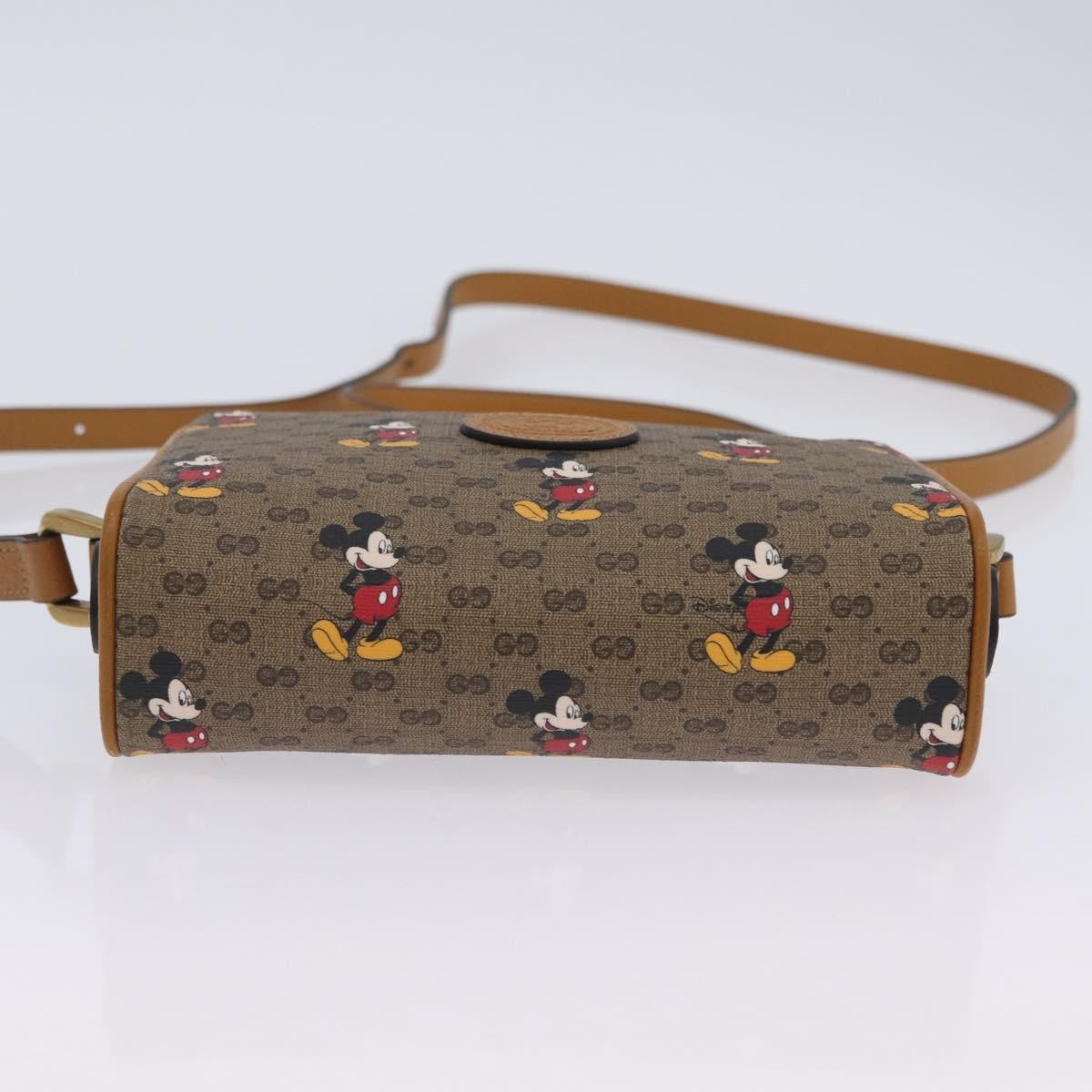 Gucci Disney Mickey Mouse Printed Mini GG Coated Canvas, Beige, Canvas, Shoulder Bag