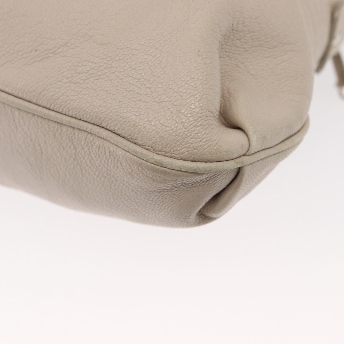 Salvatore Ferragamo Gancini Leather, Silver, Leather, Shoulder Bag