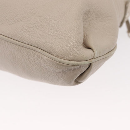 Salvatore Ferragamo Gancini Leather, Silver, Leather, Shoulder Bag