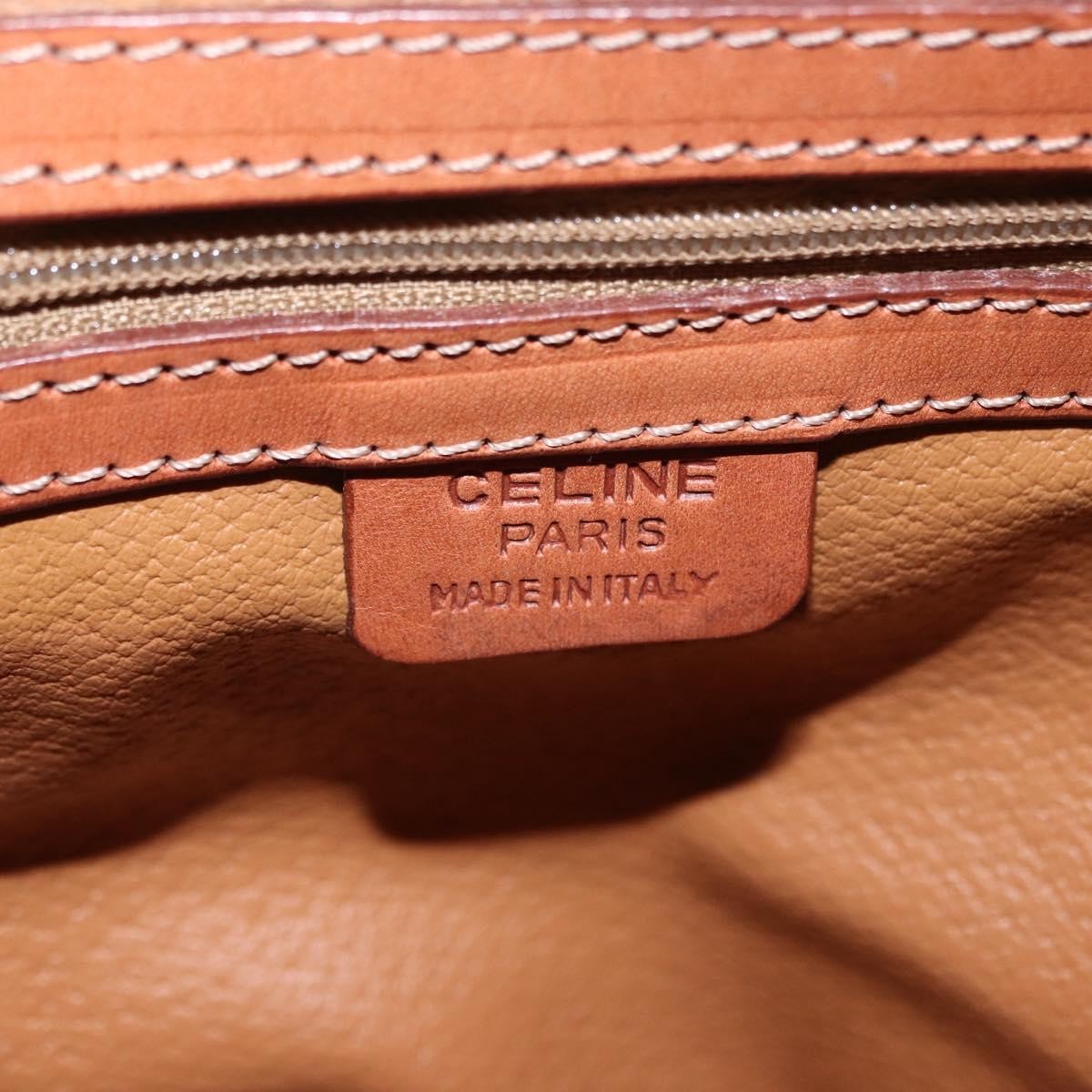 Celine Vintage Macadam Canvas, Brown, Canvas, Backpack