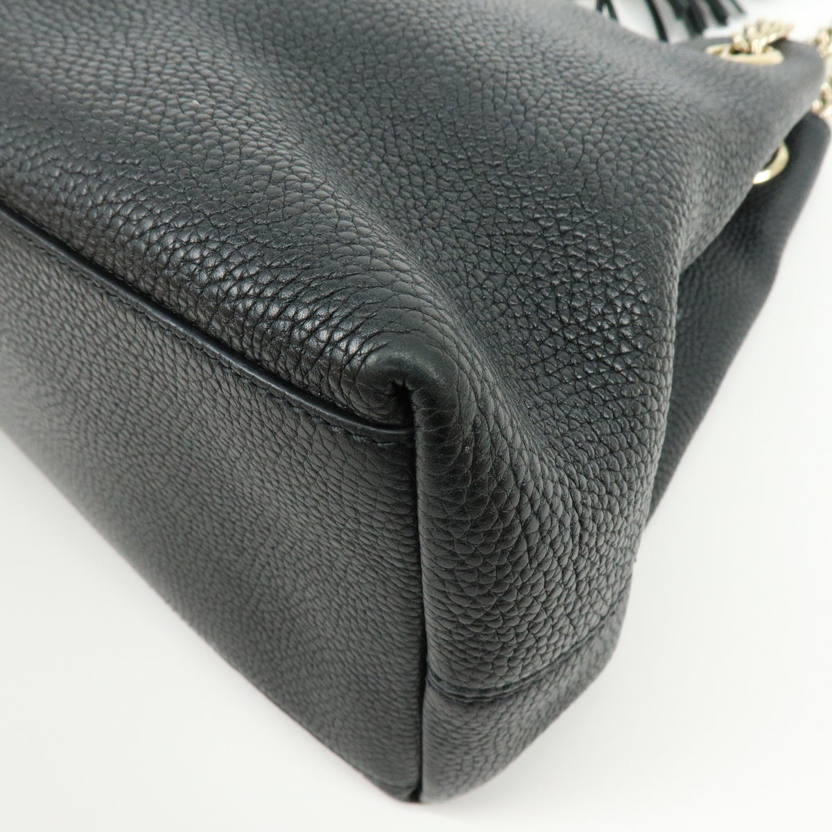 Gucci Soho Chain Strap Leather, Black, Leather, Shoulder Bag