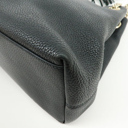 Gucci Soho Chain Strap Leather, Black, Leather, Shoulder Bag