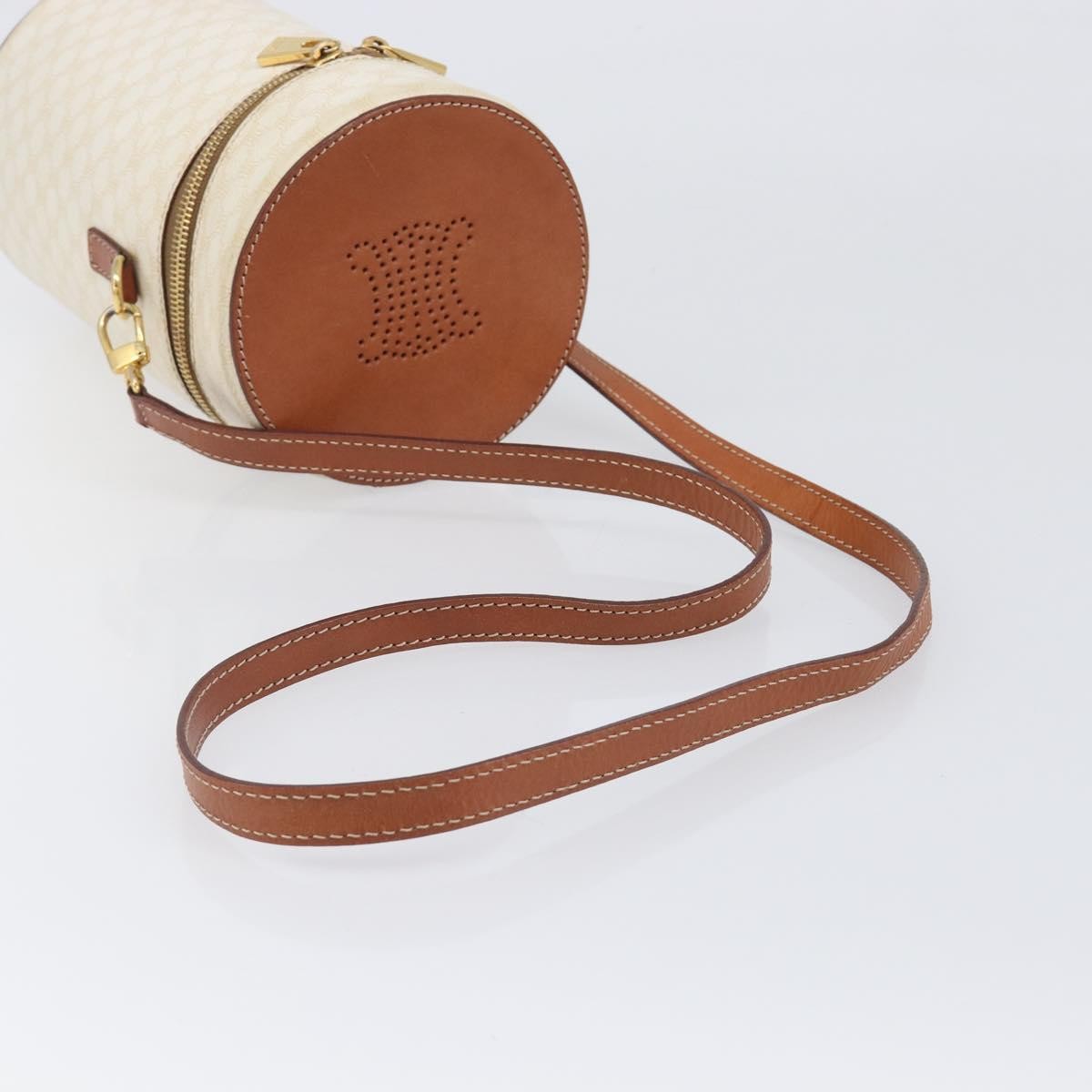 Celine Vintage Macadam Canvas, Beige, PVC, Shoulder Bag