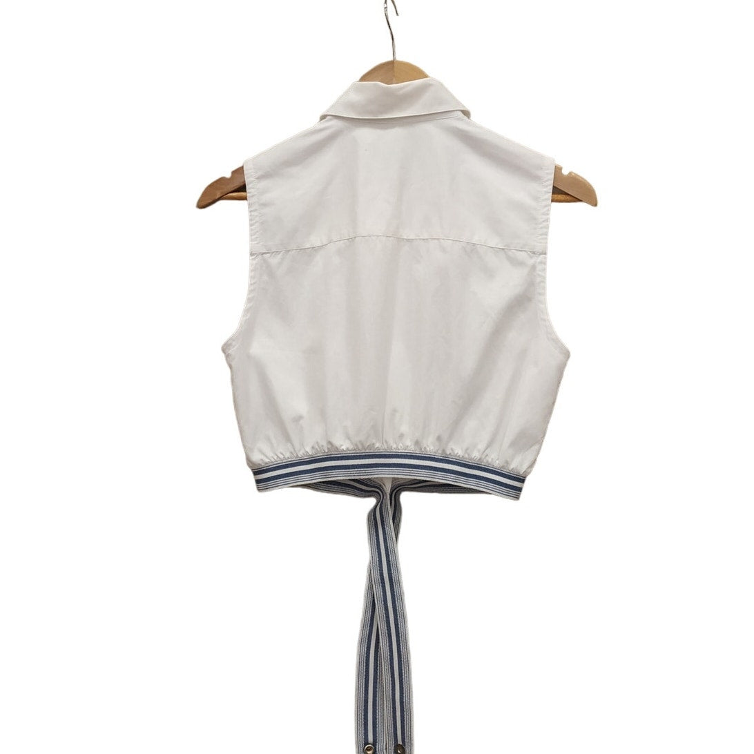 PIERRE BALMAN Button Down Cropped Shirt