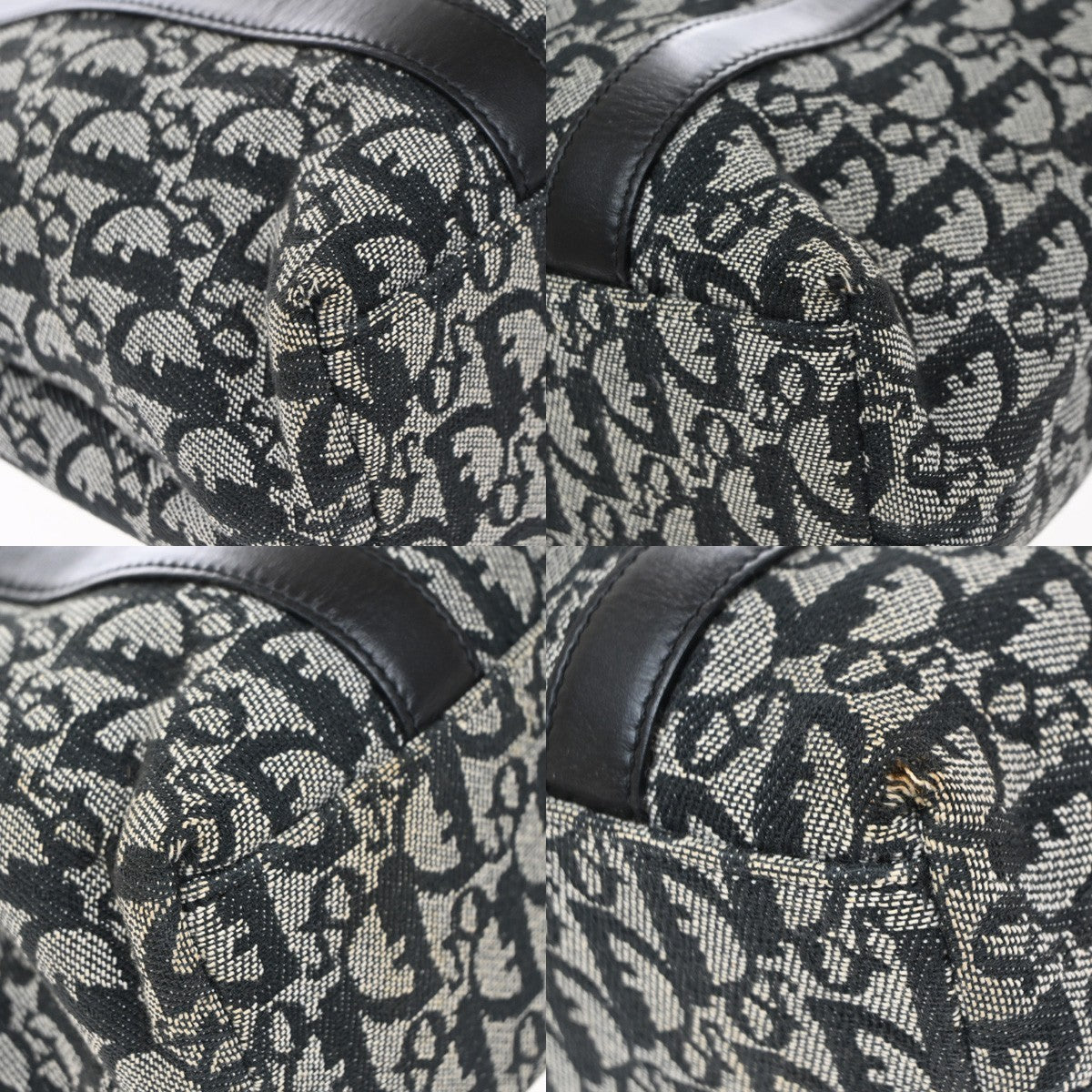 Christian Dior Vintage Open Diorissimo Canvas, Black, Canvas, Tote Bag