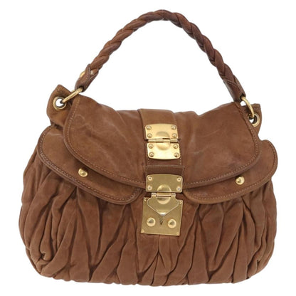 Miu Miu Coffer Convertible Hobo Matelasse Leather, Brown, Leather, Shoulder Bag