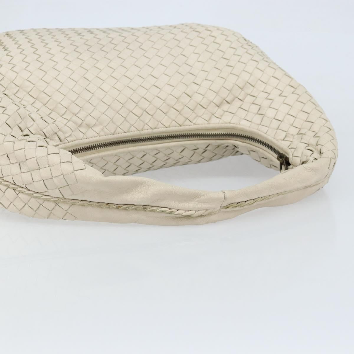 Bottega Veneta Zip Hobo Intrecciato, White, Leather, Handbag