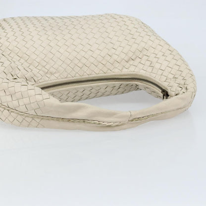 Bottega Veneta Zip Hobo Intrecciato, White, Leather, Handbag