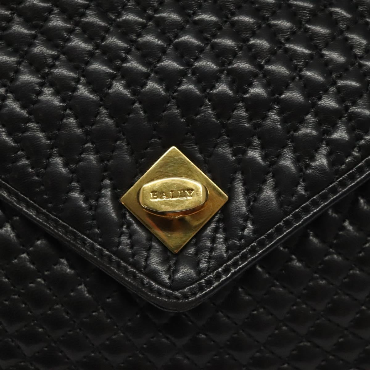Bally Vintage Quilted Leather, Black, Leather, Handbag