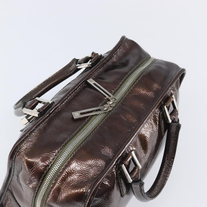 Loewe Amazona Patent, Brown, Patent Leather, Handbag