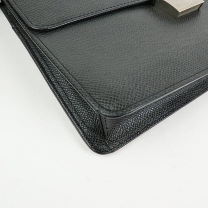 Louis Vuitton Selenga Pochette Taiga Leather, Black, Leather, Clutch