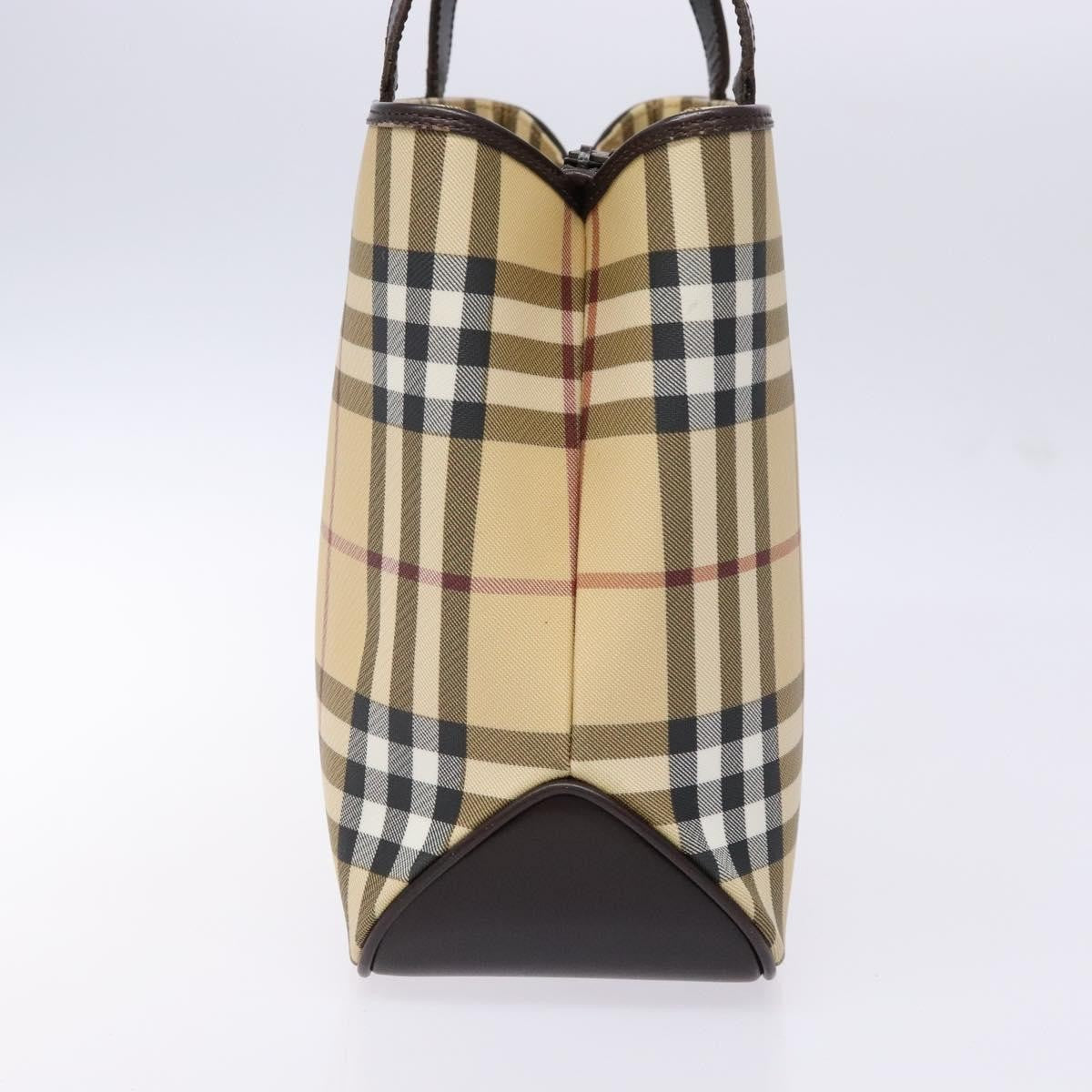 Burberry Vintage Vintage Check Coated Canvas, Beige, Canvas, Tote Bag