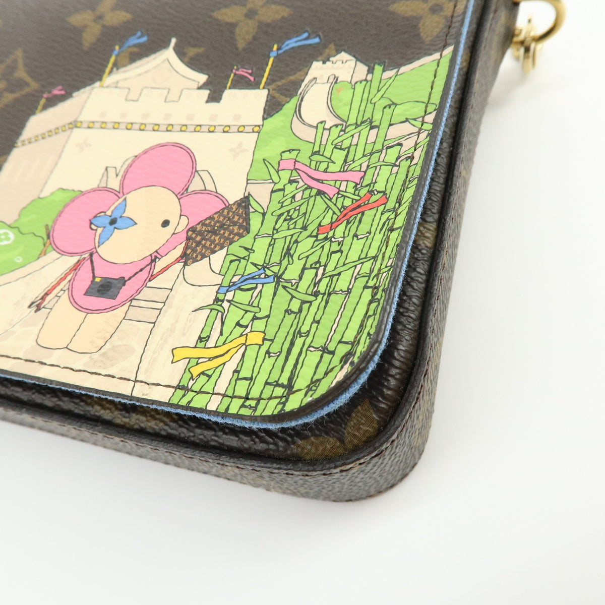 Louis Vuitton Felicie Pochette Limited Edition Vivienne Xmas Monogram Canvas, Brown, Canvas, Clutch