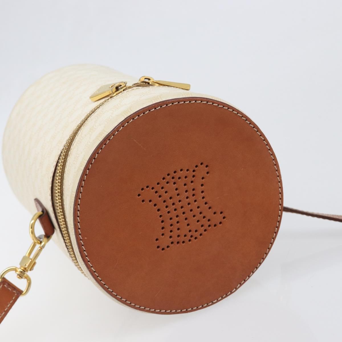 Celine Vintage Macadam Canvas, Beige, PVC, Shoulder Bag