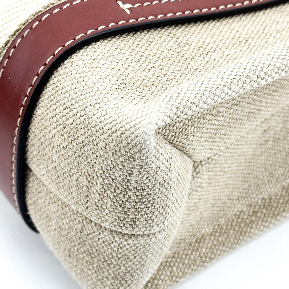 Chloe Woody Canvas with Leather, Brown, Canvas, Tote Bag