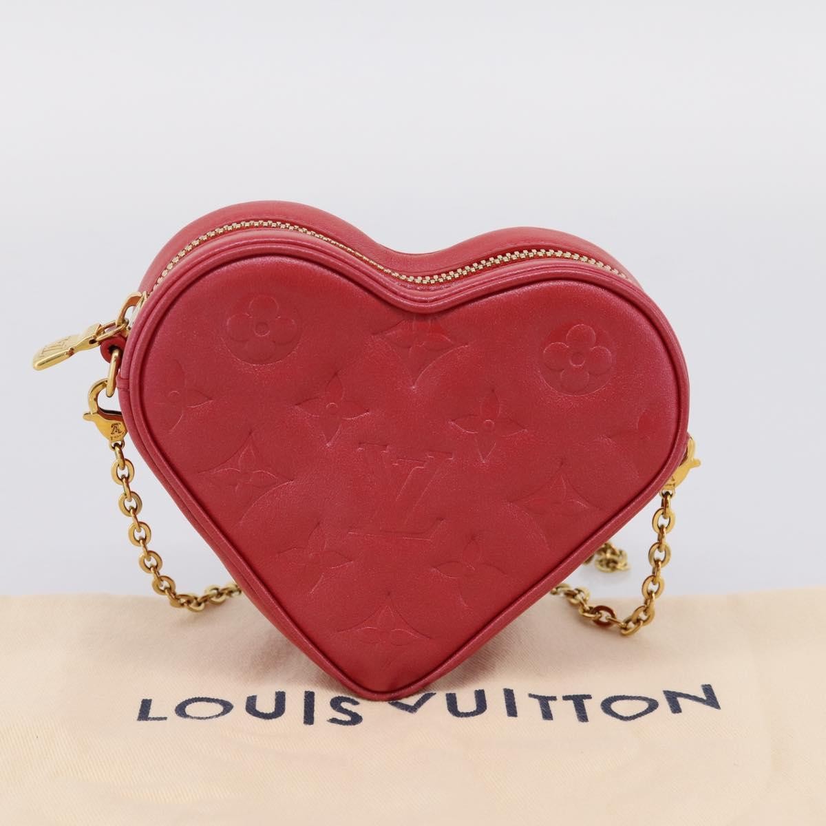 Louis Vuitton Coeur Heart on Chain Monogram Embossed Lambskin, Red, Leather, Clutch