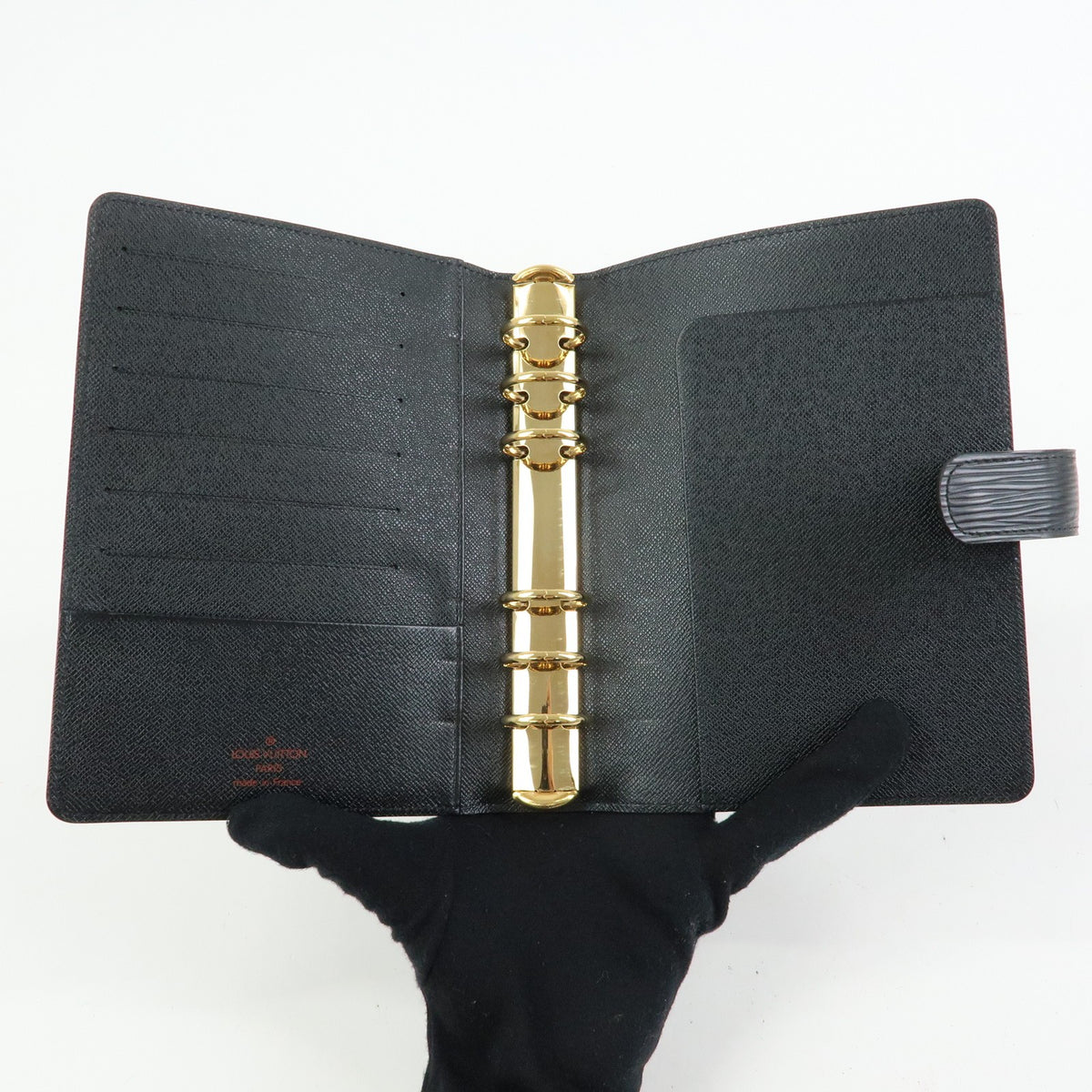 Louis Vuitton Ring Agenda Cover Epi Leather, Black, Leather, Briefcase