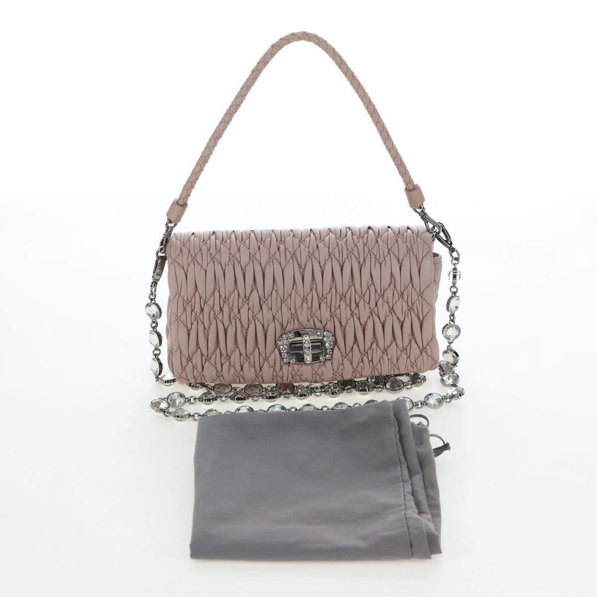 Miu Miu Crystal Clutch Matelasse Leather, Pink, Leather, Clutch