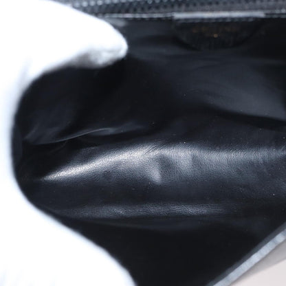 Celine Circle Logo Leather, Black, Leather, Shoulder Bag