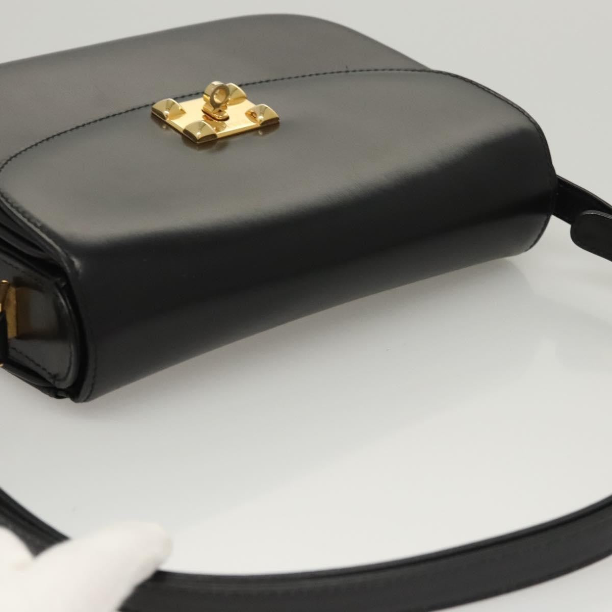 Bally Vintage Leather, Black, Leather, Shoulder Bag